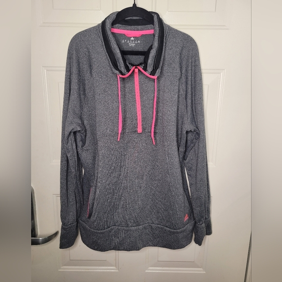 adidas Tops - Addidas Pull Over Half Zip Gray and Pink Activewear Jacket